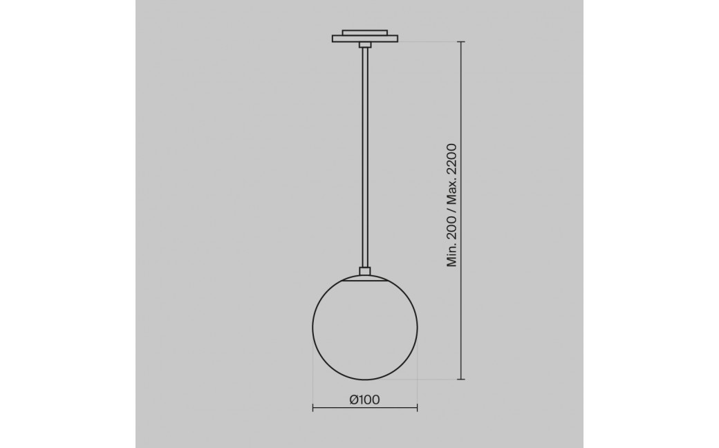 Maytoni Luna Lampa Wisząca Kula LED 5W 300lm 3000K Czarny, Biały P039PL-5W3K-10INS-B