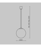 Single pendant lamps - Maytoni Luna LED Sphere Pendant Lamp 5W 310lm 3000K Black, White P039PL-5W3K-20-B - product 4