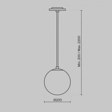 Maytoni Luna Lampa Wisząca Kula LED 5W 310lm 3000K Czarny, Biały P039PL-5W3K-20INS-B