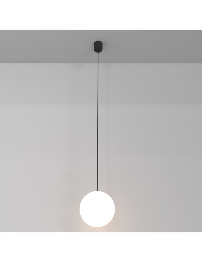 Single pendant lamps - Maytoni Luna LED Sphere Pendant Lamp 5W 350lm 4000K Black, White P039PL-5W4K-20-B - product kolory-swiatla.pl 2