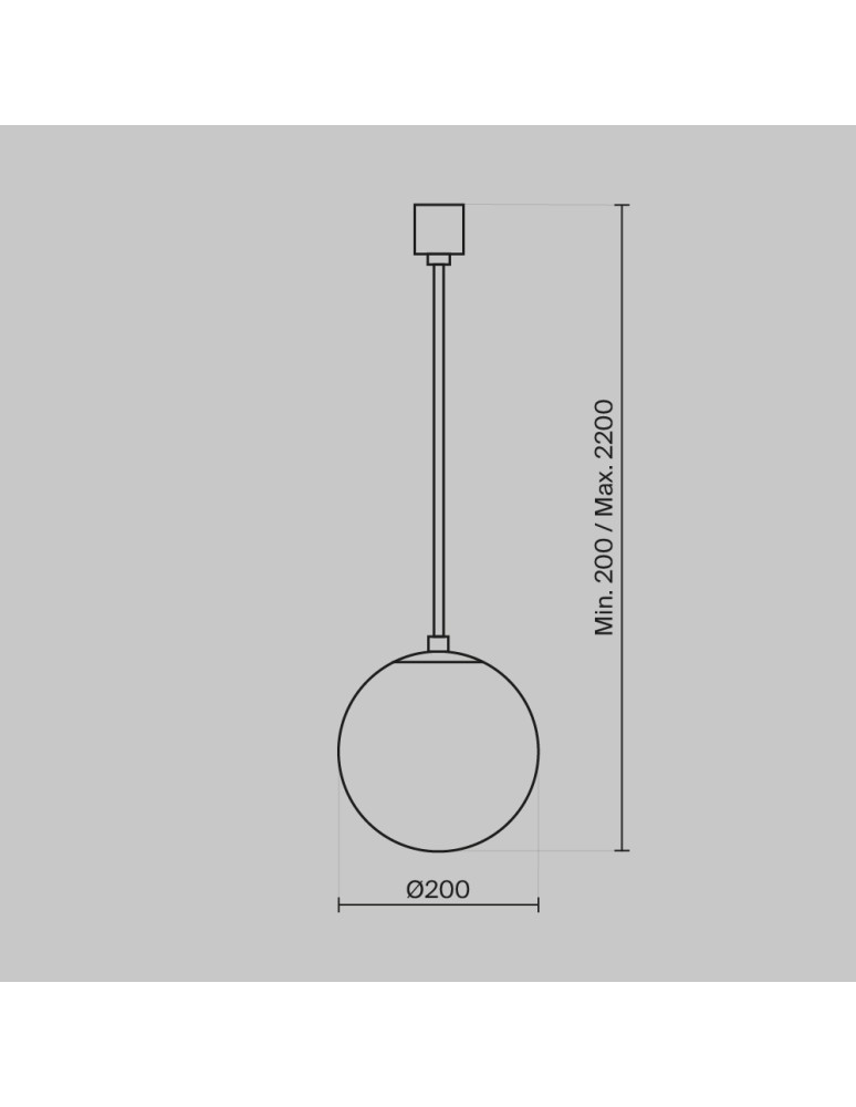 Single pendant lamps - Maytoni Luna LED Sphere Pendant Lamp 5W 350lm 4000K Black, White P039PL-5W4K-20-B - product kolory-swiatla.pl 3