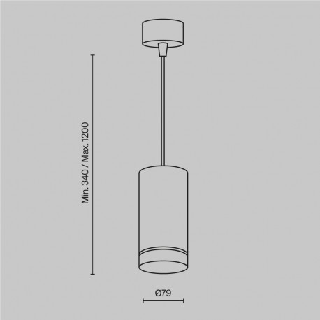 Maytoni Orlo Lampa Wisząca LED 12W 560lm 4000K Black P085PL-12W4K-B