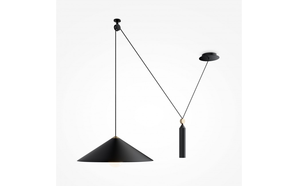 Maytoni Peso Lampa Wisząca Regulowana Wysokość 1xE27 60W Black P080PL-01B