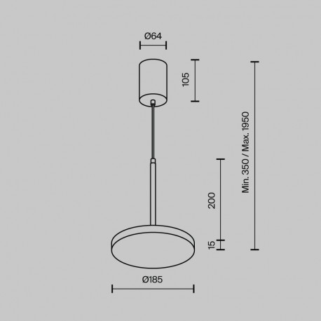 Maytoni Plato Lampa Wisząca LED 12W 700lm 3000K Black P076PL-L12W3K-B