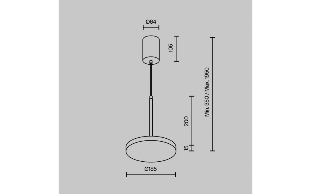 Maytoni Plato Lampa Wisząca LED 12W 700lm 3000K Black P076PL-L12W3K-B