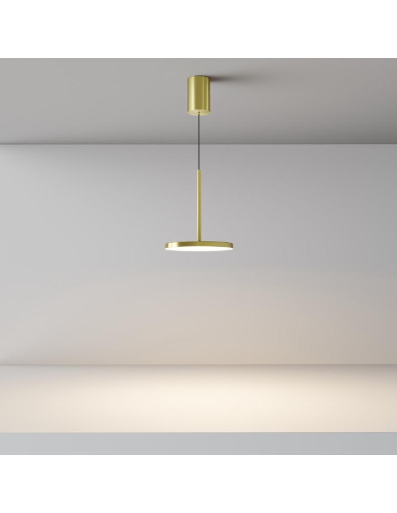 Single pendant lamps - Maytoni Plato LED Pendant Lamp 12W 760lm 3000K Brass P076PL-L12W3K-BS. - product kolory-swiatla.pl 3