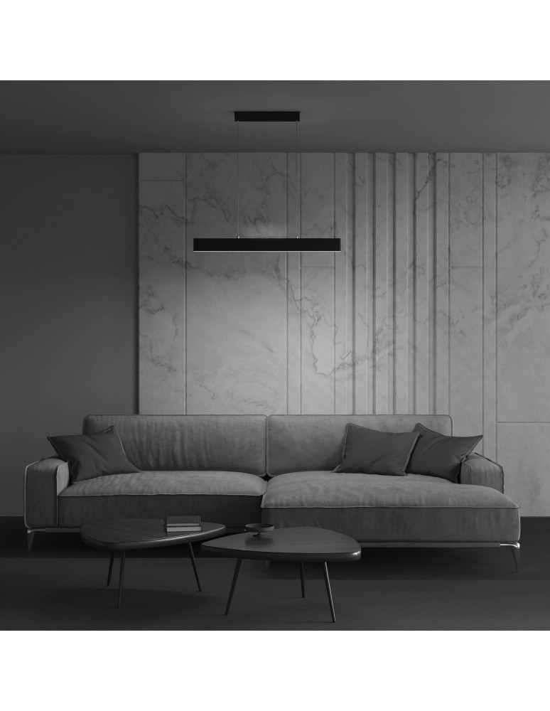 Pendant lamps over the island - Maytoni Step Horizontal LED Pendant Lamp 23W 800lm 4000K Black P010PL-L23B4K. - product kolory-swiatla.pl 4