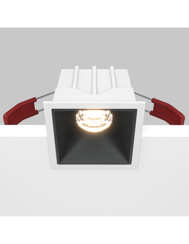 LED flush-mounted lamps - Maytoni Alfa LED Flush Mount 10W 450lm 3000K White, Black DL043-01-10W3K-D-SQ-WB - product kolory-swiatla.pl 5