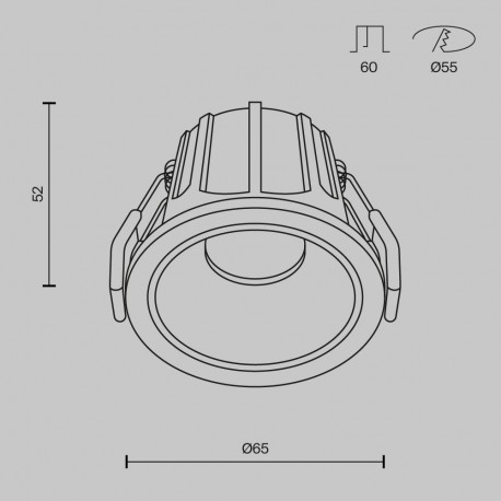 Maytoni Alfa LED Podtynkowa LED 10W 500lm 4000K Biały, Czarny DL043-01-10W4K-D-RD-WB