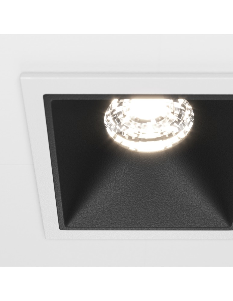 LED flush-mounted lamps - Maytoni Alfa LED Flush Mount 10W 500lm 4000K White, Black DL043-01-10W4K-D-SQ-WB - product kolory-swiatla.pl 2