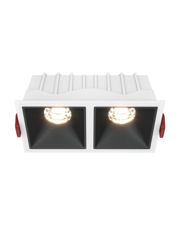 Maytoni Alfa LED Flush Mount 20W 900lm 3000K White, Black DL043-02-10W3K-D-SQ-WB