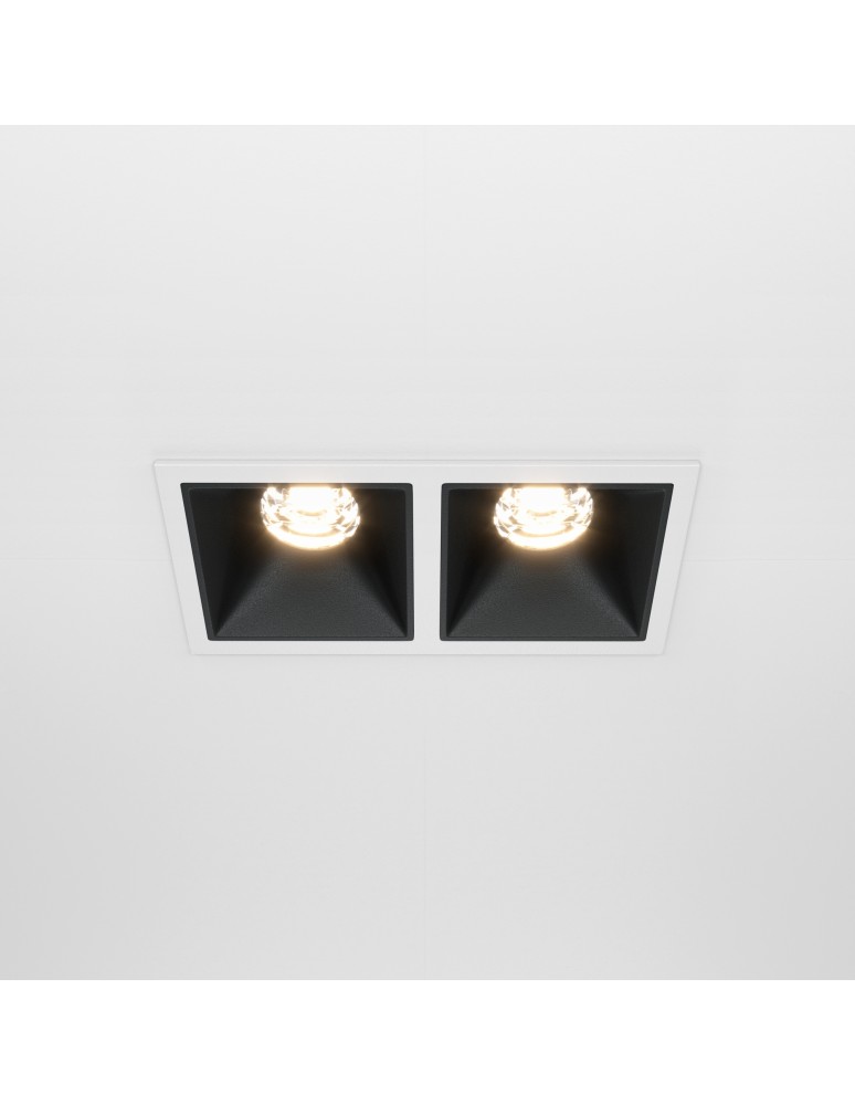 LED flush-mounted lamps - Maytoni Alfa LED Flush Mount 20W 900lm 3000K White, Black DL043-02-10W3K-D-SQ-WB - product kolory-swiatla.pl 3