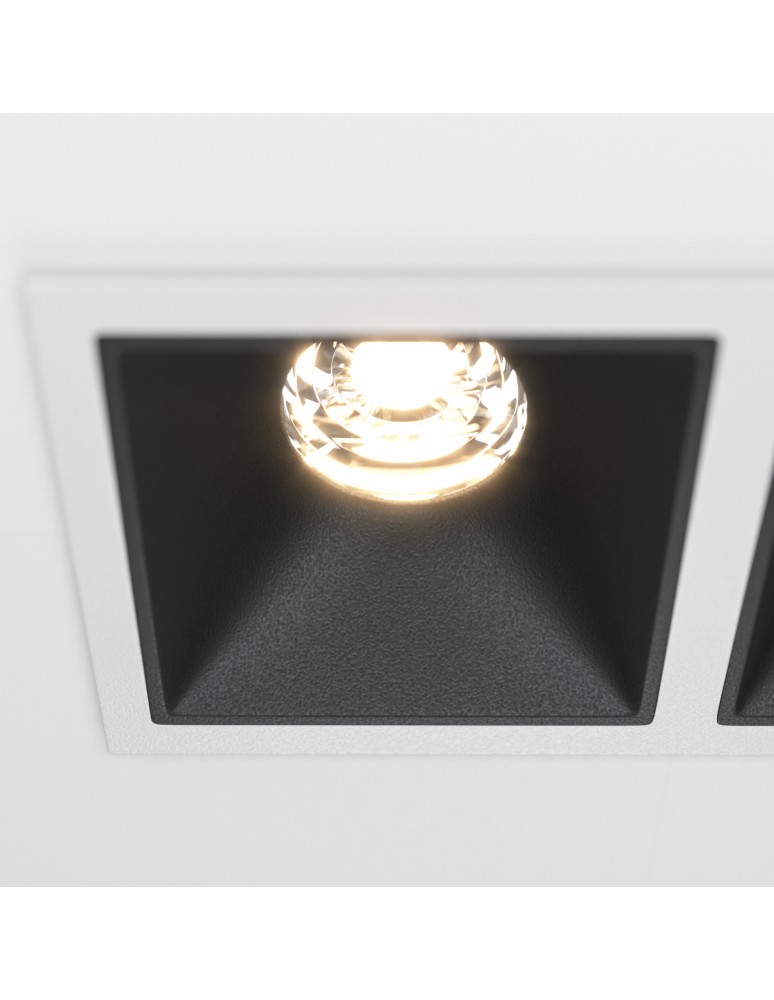 LED flush-mounted lamps - Maytoni Alfa LED Flush Mount 20W 900lm 3000K White, Black DL043-02-10W3K-SQ-WB - product kolory-swiatla.pl 2