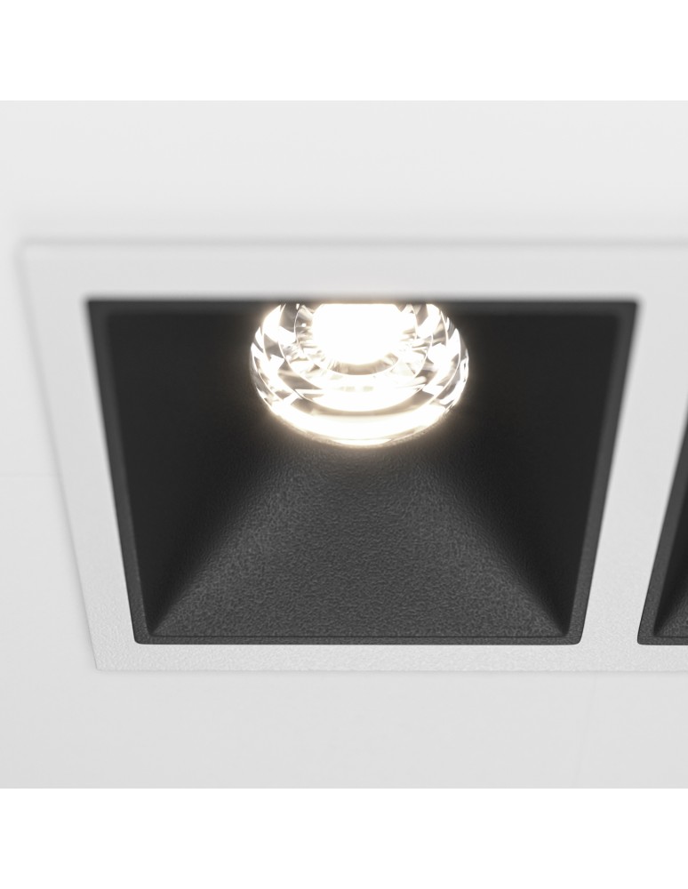 LED flush-mounted lamps - Maytoni Alfa LED Flush Mount 20W 1000lm 4000K White, Black DL043-02-10W4K-SQ-WB - product kolory-swiatla.pl 2