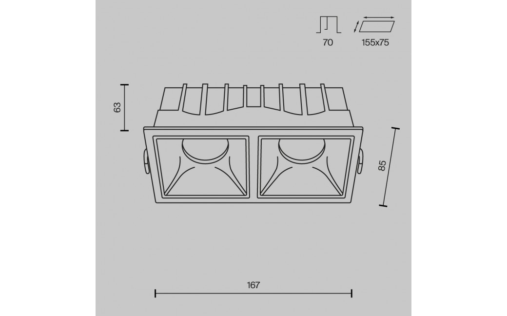 Maytoni Alfa LED Podtynkowa LED 30W 2250lm 3000K Biały DL043-02-15W3K-D-SQ-W