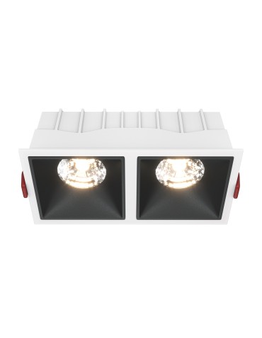 Maytoni Alfa LED Flush Mount 30W 2100lm 3000K White, Black DL043-02-15W3K-D-SQ-WB
