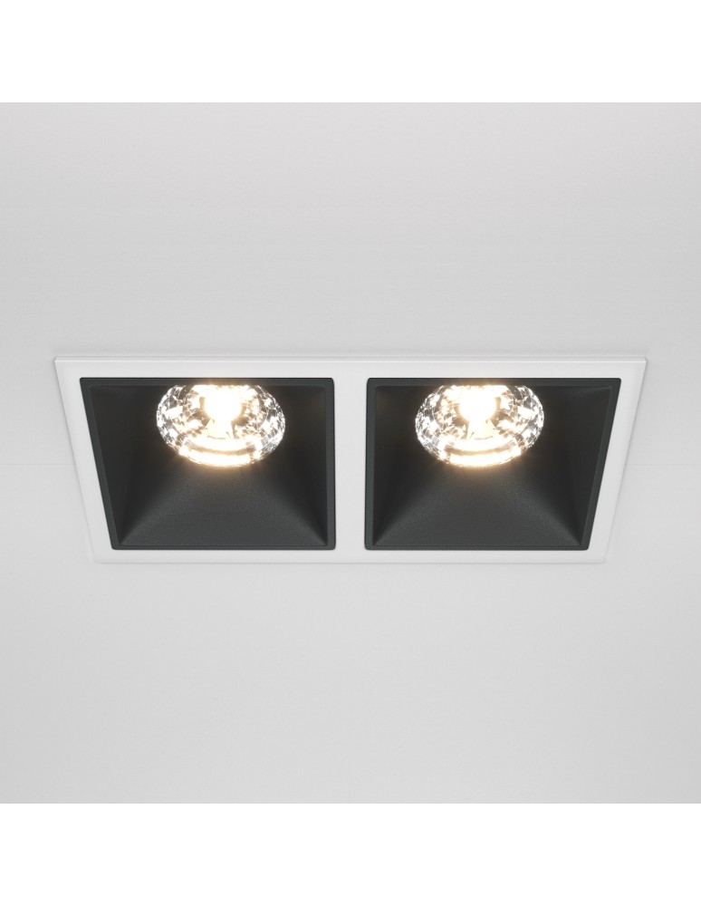 LED flush-mounted lamps - Maytoni Alfa LED Flush Mount 30W 2100lm 3000K White, Black DL043-02-15W3K-SQ-WB - product kolory-swiatla.pl 3