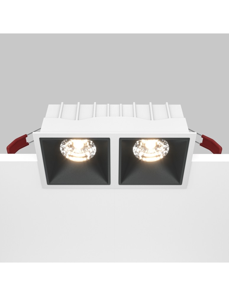LED flush-mounted lamps - Maytoni Alfa LED Flush Mount 30W 2100lm 3000K White, Black DL043-02-15W3K-SQ-WB - product kolory-swiatla.pl 5