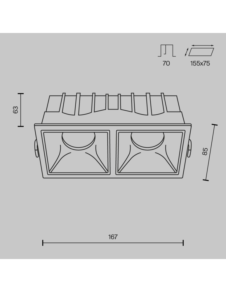 LED flush-mounted lamps - Maytoni Alfa LED Flush Mount 30W 2100lm 3000K White, Black DL043-02-15W3K-SQ-WB - product kolory-swiatla.pl 6