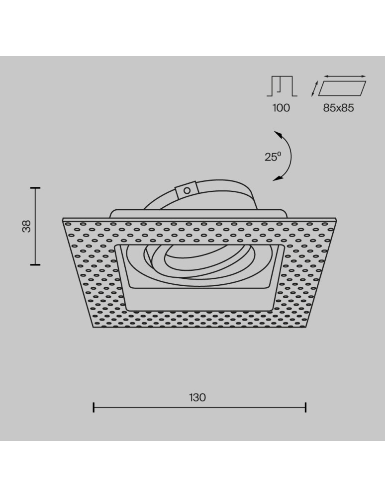 Frameless flush-mounted lamps - trimless - Maytoni Atom Flush Mounted Frameless 1xGU10 50W White DL003-01-W - product kolory-swiatla.pl 7