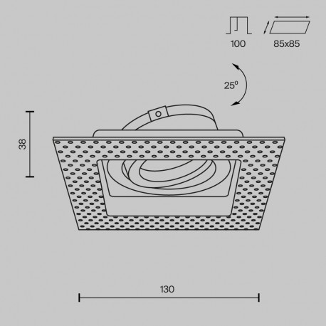 Maytoni Atom Podtynkowa Bezramkowa 1xGU10 50W Biały DL003-01-W