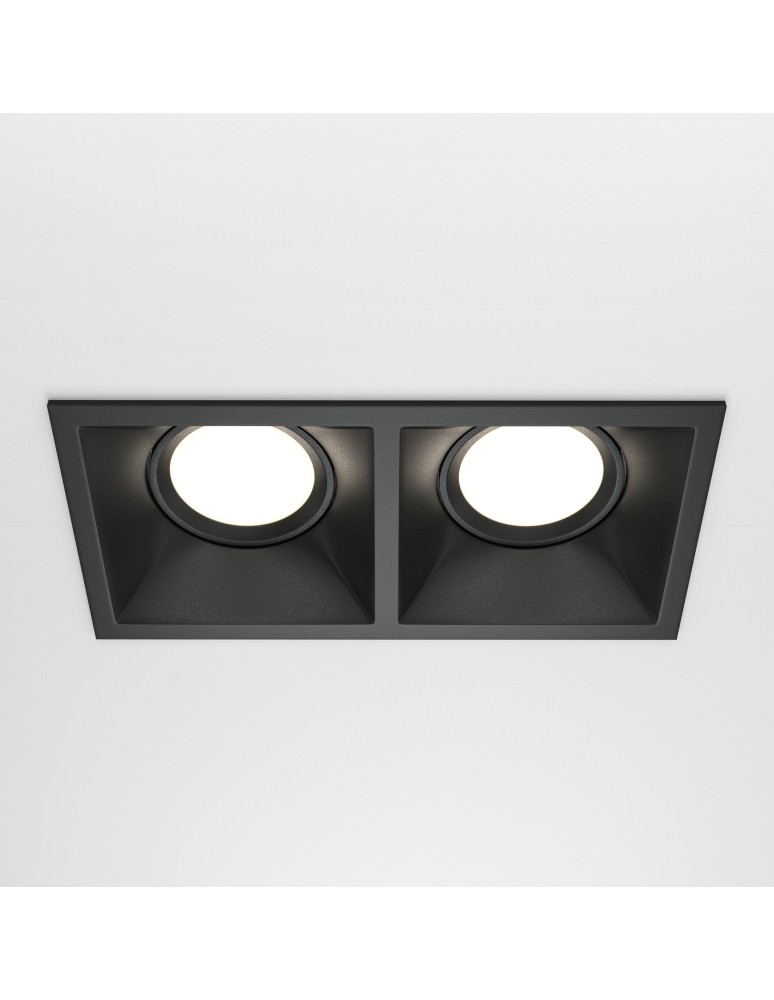 Square flush-mounted lamps - Maytoni Dot Concealed 2xGU10 50W Black DL029-2-02B - product kolory-swiatla.pl 3