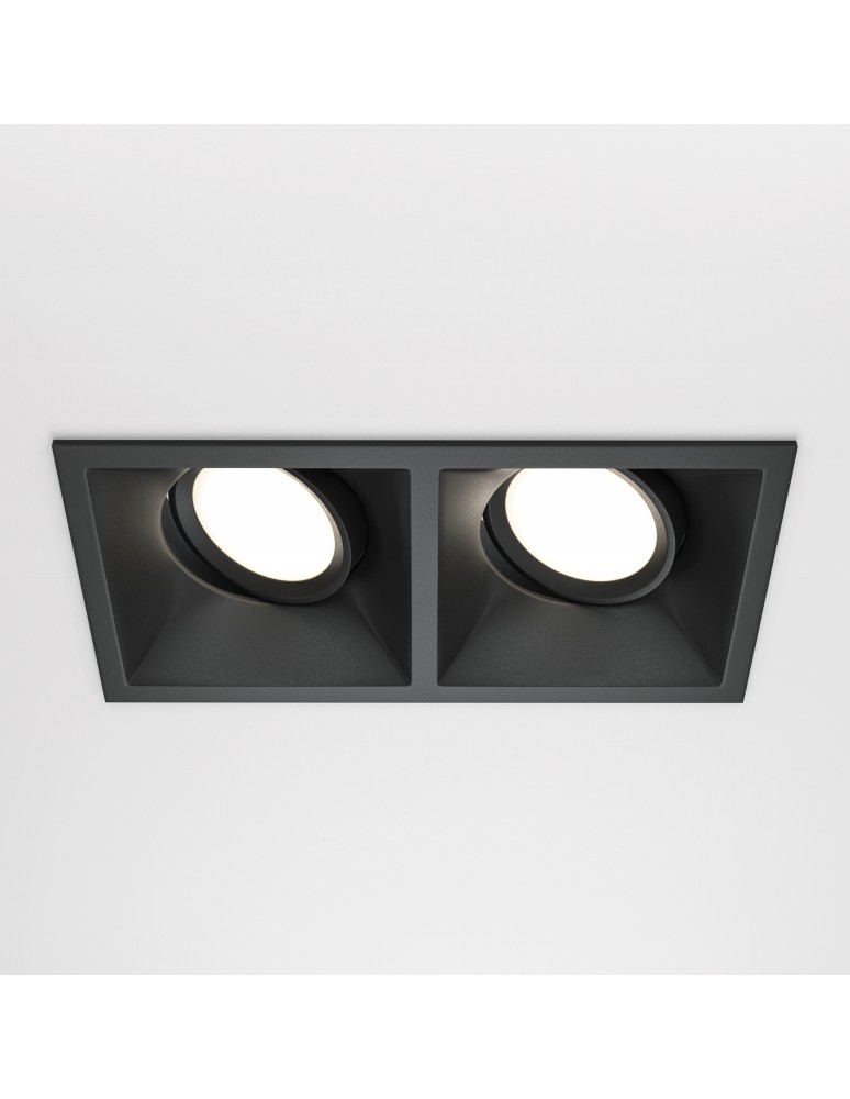 Square flush-mounted lamps - Maytoni Dot Concealed 2xGU10 50W Black DL029-2-02B - product kolory-swiatla.pl 4