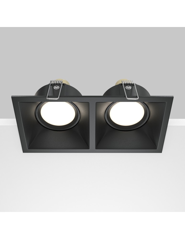 Square flush-mounted lamps - Maytoni Dot Concealed 2xGU10 50W Black DL029-2-02B - product kolory-swiatla.pl 6