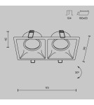 Square flush-mounted lamps - Maytoni Dot Concealed 2xGU10 50W Black DL029-2-02B - product 7