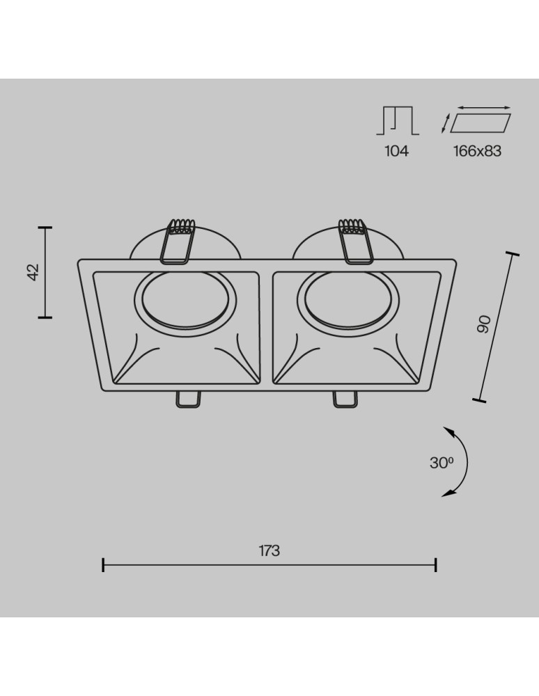 Square flush-mounted lamps - Maytoni Dot Concealed 2xGU10 50W Black DL029-2-02B - product kolory-swiatla.pl 7