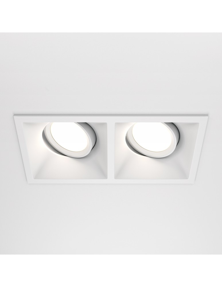 Square flush-mounted lamps - Maytoni Dot Concealed 2xGU10 50W White DL029-2-02W - product kolory-swiatla.pl 4