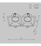 Square flush-mounted lamps - Maytoni Dot Concealed 2xGU10 50W White DL029-2-02W - product 7