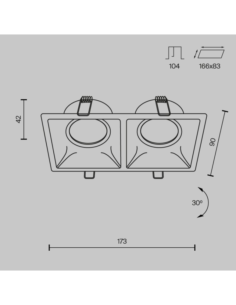 Square flush-mounted lamps - Maytoni Dot Concealed 2xGU10 50W White DL029-2-02W - product kolory-swiatla.pl 7