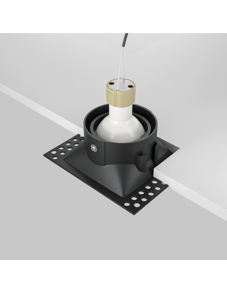 Frameless flush-mounted lamps - trimless - Maytoni Dot Flush-mounted Frameless Spatula 1xGU10 50W Black DL042-01-SQ-B - product kolory-swiatla.pl 5