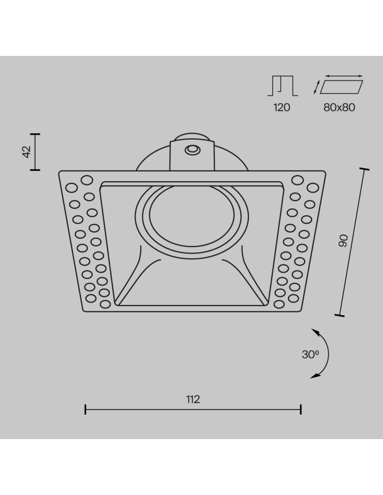 Frameless flush-mounted lamps - trimless - Maytoni Dot Flush-mounted Frameless Spatula 1xGU10 50W Black DL042-01-SQ-B - product kolory-swiatla.pl 7