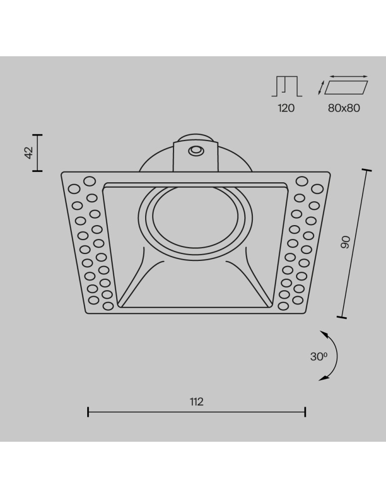 Frameless flush-mounted lamps - trimless - Maytoni Dot Flush-mounted frameless putty 1xGU10 50W White DL042-01-SQ-W - product kolory-swiatla.pl 7