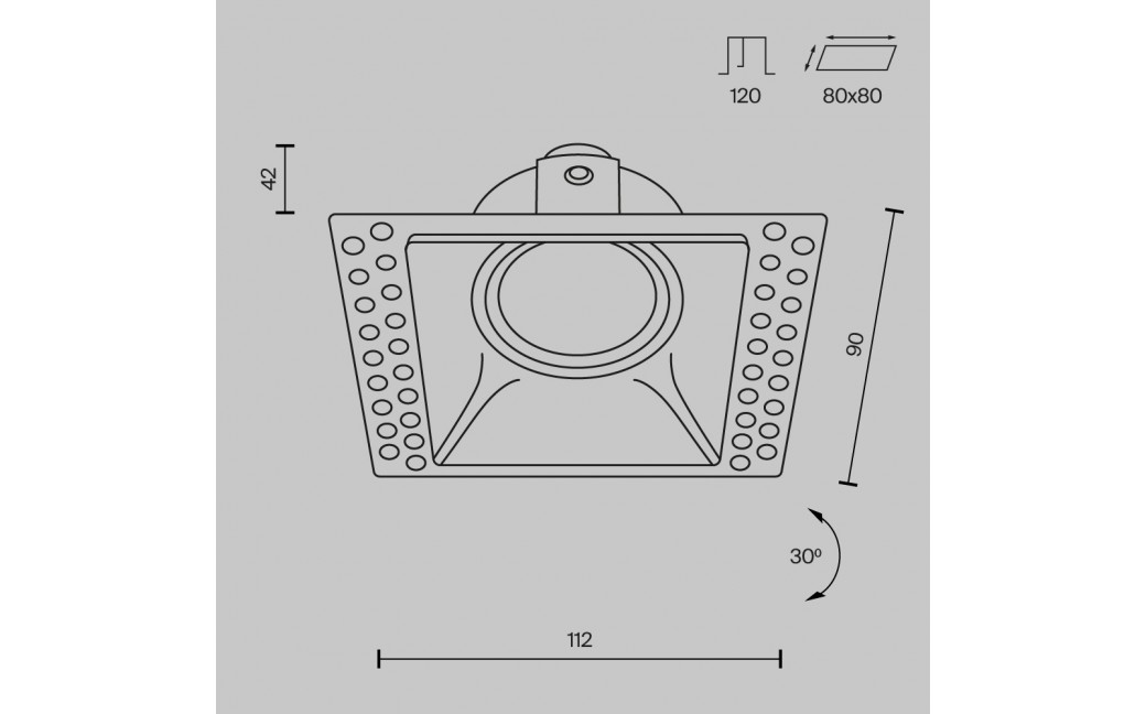 Maytoni Dot Podtynkowa Bezramkowa do Szpachlowania 1xGU10 50W Biały DL042-01-SQ-W