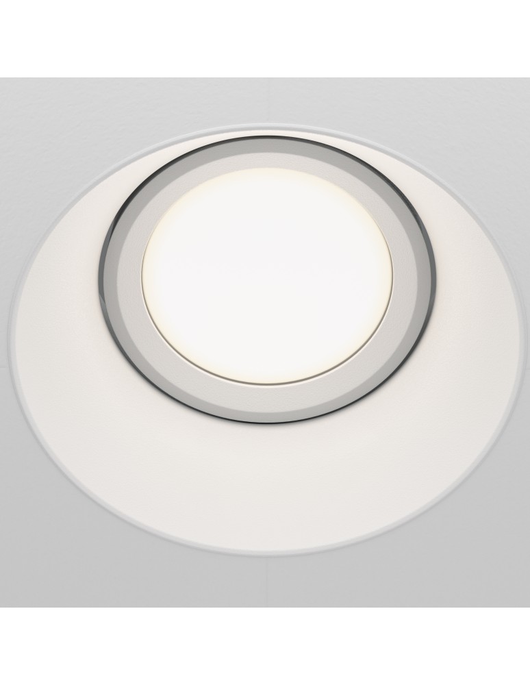 Frameless flush-mounted lamps - trimless - Maytoni Dot Flush-mounted Frameless Spatula 1xGU10 50W White DL042-01-RD-W - product kolory-swiatla.pl 2
