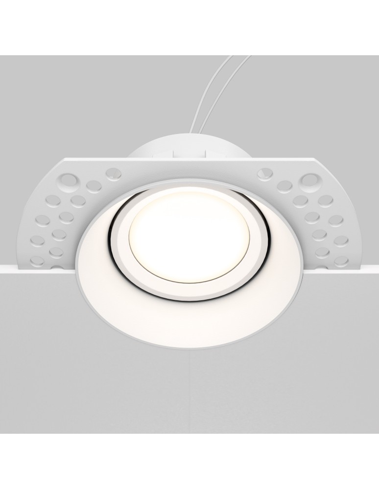 Frameless flush-mounted lamps - trimless - Maytoni Dot Flush-mounted Frameless Spatula 1xGU10 50W White DL042-01-RD-W - product kolory-swiatla.pl 6