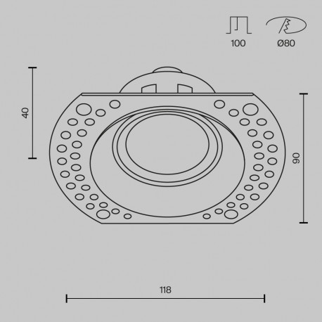 Maytoni Dot Podtynkowa Bezramkowa do Szpachlowania 1xGU10 50W Biały DL042-01-RD-W