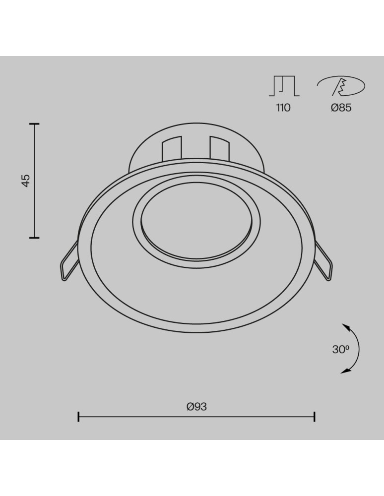 Round flush-mounted lamps - Maytoni Dot Concealed 1xGU10 50W White DL028-2-01W - product kolory-swiatla.pl 7