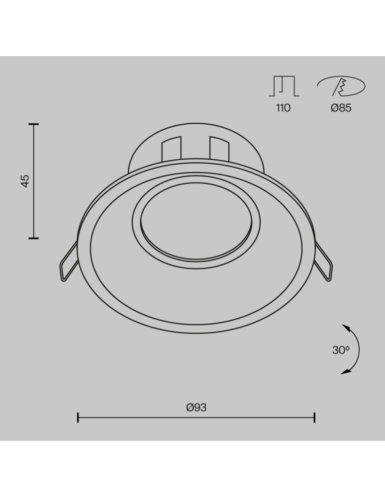 Round flush-mounted lamps - Maytoni Dot Concealed 1xGU10 50W Black DL028-2-01B - product kolory-swiatla.pl 7