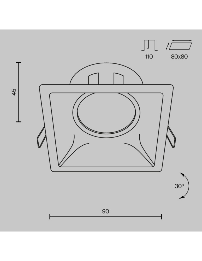 Square flush-mounted lamps - Maytoni Dot Concealed 1xGU10 50W White DL029-2-01W - product kolory-swiatla.pl 7