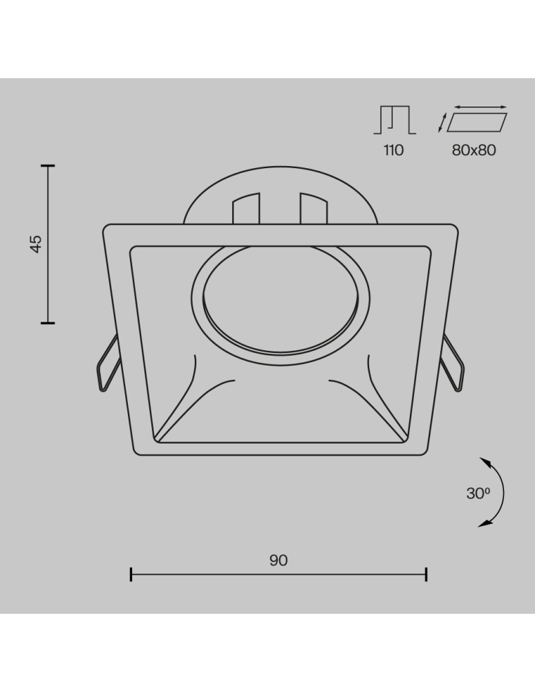 Square flush-mounted lamps - Maytoni Dot Concealed 1xGU10 50W Black DL029-2-01B - product kolory-swiatla.pl 7