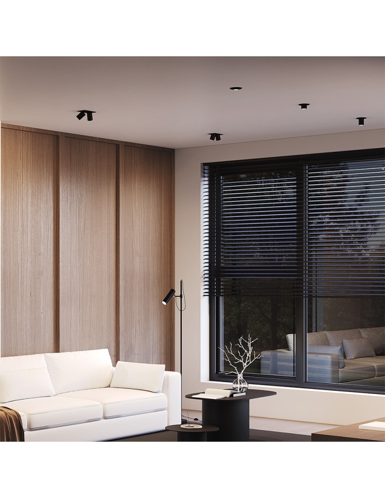 LED flush-mounted lamps - Maytoni Hidden Flush Mount LED 10W 760lm 3000K Black DL095-01-10W3K-B - product kolory-swiatla.pl 2