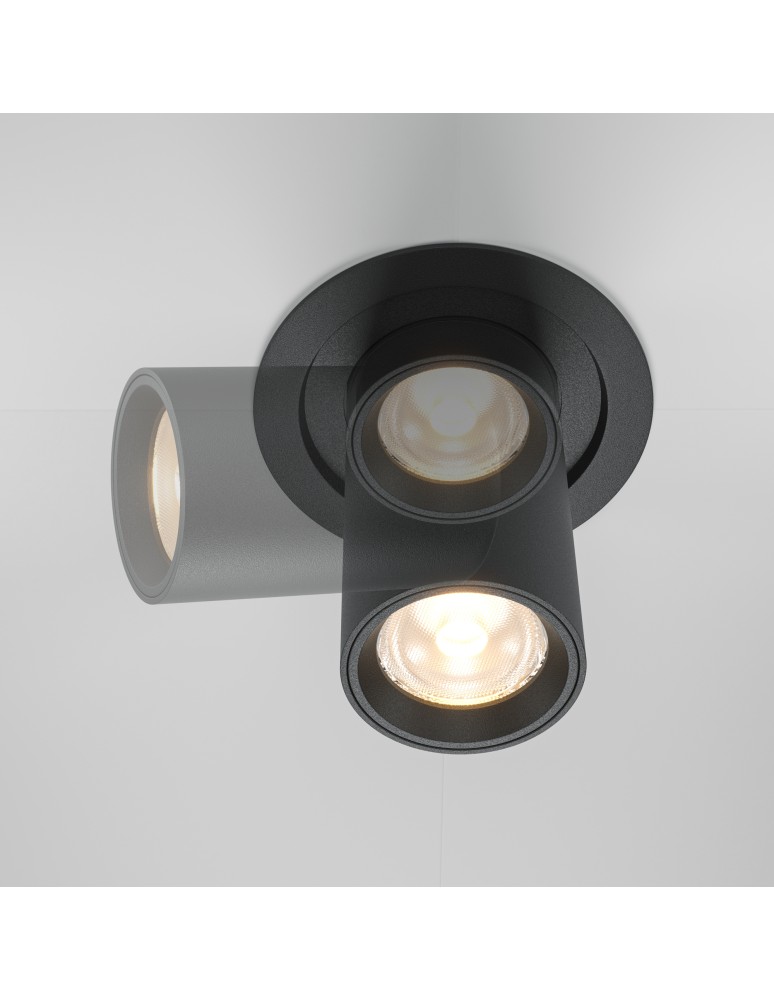 LED flush-mounted lamps - Maytoni Hidden Flush Mount LED 10W 760lm 3000K Black DL095-01-10W3K-B - product kolory-swiatla.pl 7