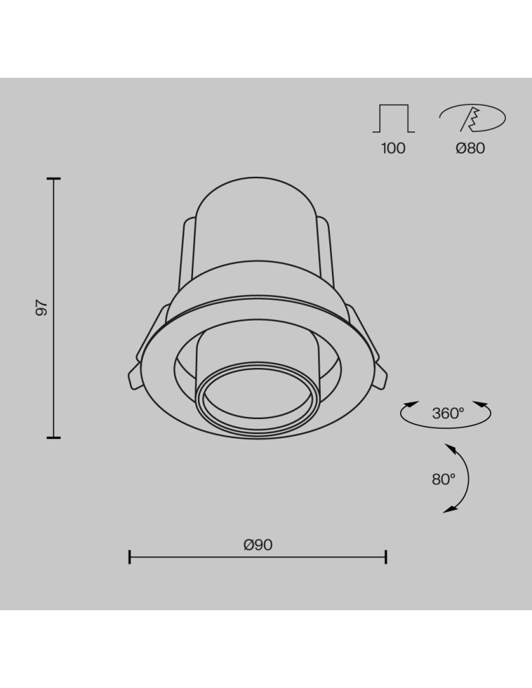 LED flush-mounted lamps - Maytoni Hidden Flush Mount LED 10W 760lm 3000K Black DL095-01-10W3K-B - product kolory-swiatla.pl 9