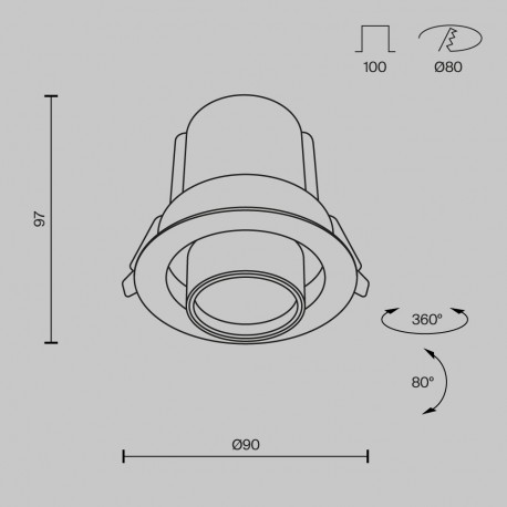 Maytoni Hidden Podtynkowa LED 10W 760lm 3000K Black DL095-01-10W3K-B