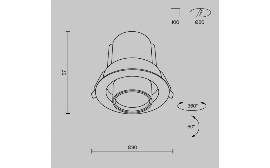 Maytoni Hidden Podtynkowa LED 10W 760lm 3000K Black DL095-01-10W3K-B