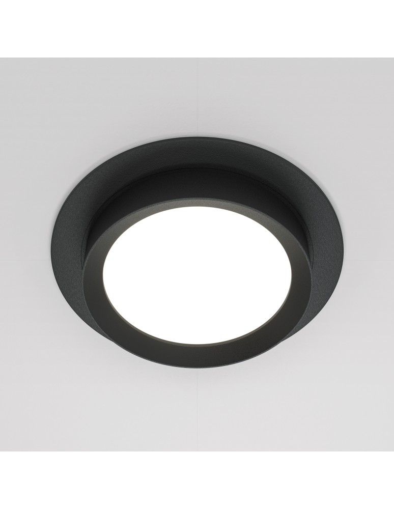 Round flush-mounted lamps - Maytoni Hoop Flush Mounted 1xGX53 15W Black DL086-GX53-RD-B - product kolory-swiatla.pl 3